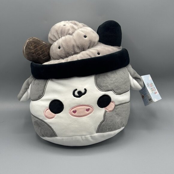 Cuddle Barn Other - Cuddle Barn #Plushgoals Black Sesame Mooshake Cow Plush Stuffed Toy 10" NEW